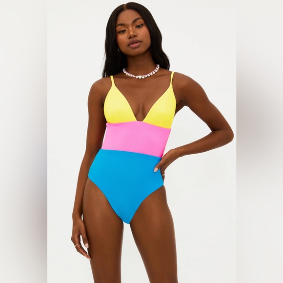 BEACH RIOT Wren One Piece Coral Reef Colorblock, Size X-Small, $168 - Picture 2 of 10